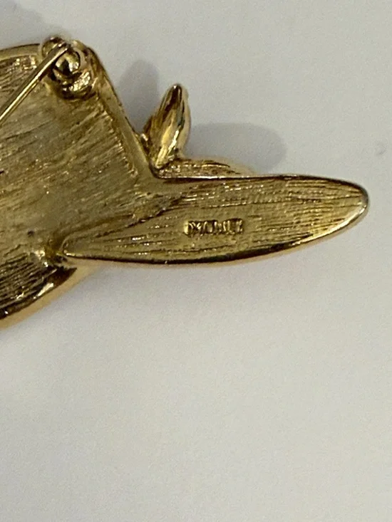 Monet Pink and Purple Rhinestone Hat Brooch - Picture 4 of 5